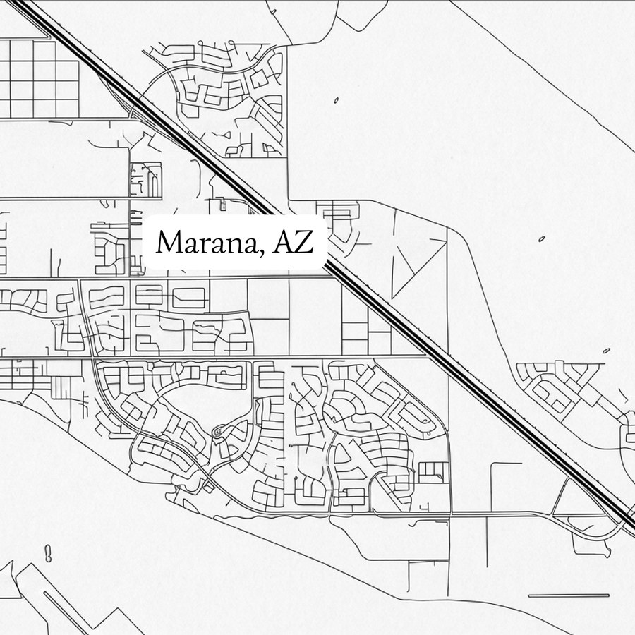 Street map of Marana, Arizona