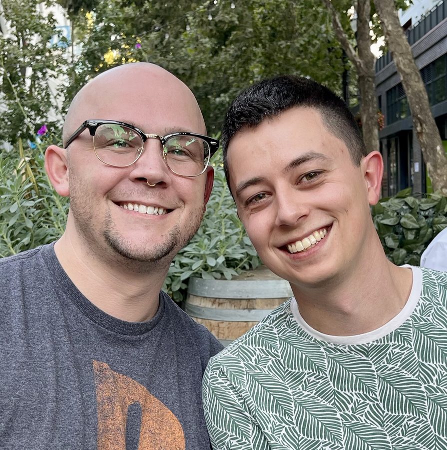 Travis and James, the owners of Errata Booksellers